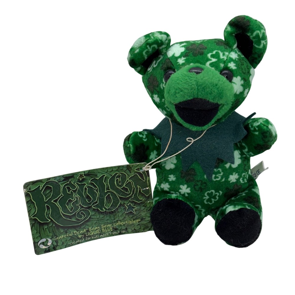Grateful Dead Liquid Blue Reuben Bean Bear Shamrock Green St Patricks Day 7 inch